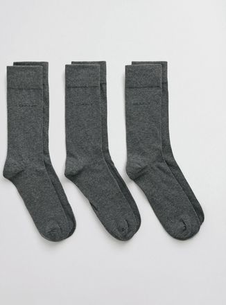 GANT Men 3-Pack Soft Cotton Socks (43-45) CHARCOAL MELANGE