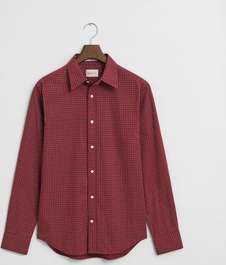 GANT Men Regular Fit Micro Print Shirt (XXXL) PLUMPED RED