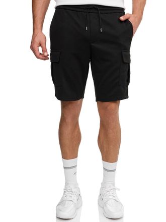 Indicode Shorts INDICODE INNello cargo shorts, Herren, Gr. XXL, N-Gr, schwarz, Web, Obermaterial: 95% Polyester, 5% Elasthan, bedruckt, regular fit kniefrei, H