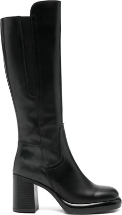 Progetto 90mm block-heel boots - women - Leather/Leather/Rubber - 39 - Black