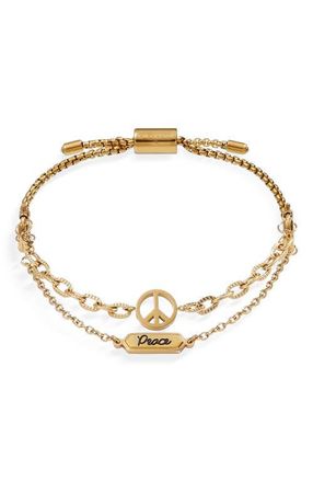 Alex and Ani Peace Stranded Bracelet Set in Gold at Nordstrom, Size Small