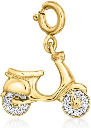 Ross-Simons Diamond Scooter Charm in 18kt Gold Over Sterling