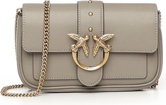 Pinko Love One Crossbody Bag - Dames - Schoudertassen - Bruin - ONE Size - Leer - Tassen