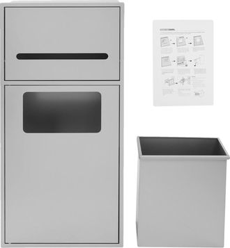 OEM Papelera De Acero Inoxidable, Dise&ntilde;o Que Ahorra Espacio, Color Plata