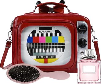 Generic Handbag Silhouette - Polyester, Size TV Shape Shoulder Bag Portable Design | Lightweight Multifunction Purse, Novelty Bag For Daily Use, School, Studi