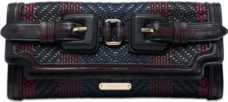 Burberry Pre-owned Burberry Prorsum Woven Buffalo Leather and Cotton Clutch Ladies ELXNR051JGA4PYTC