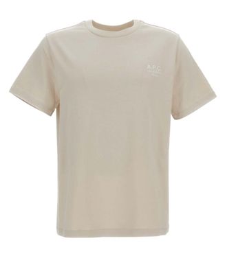 A.P.C. Beige Logo Crew Neck T-Shirt