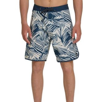 Quiksilver Aruba Palm 19 Board Shorts in Dark Denim at Nordstrom, Size 30