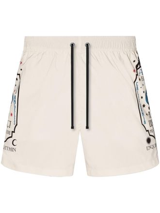 Amiri Zwembroek met logoprint - Geel