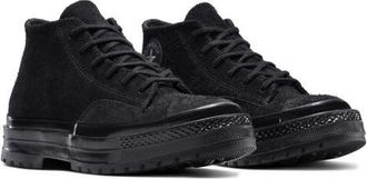 Converse Chuck 70 National Suede High Top Sneaker in Black/Black/Black at Nordstrom, Size 9.5