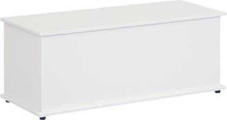 HOMCOM Ba&uacute;l De Madera Con Tapa, Taburete Para Dormitorio O Sal&oacute;n, Capacidad De Carga De 120 Kg, 100 X 40 X 40 Cm, Blanco