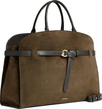 Coccinelle Womens Suede Handbag Sabine Taupe Taupe-Taupe Handbags Taupe/taupe Hand Bags