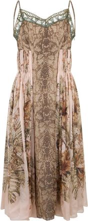 Alberta Ferretti Kleedjes, Dames, Veelkleurig, S, Midi Jurk