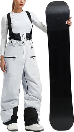 Generic Ski Pants Womens Baggy Snowboard Pants Thicken Fleece Lined Ski Bibs Snow Pants Loose Overalls Winter Warm Insulated Snowboard Overalls Outdoor Waterp