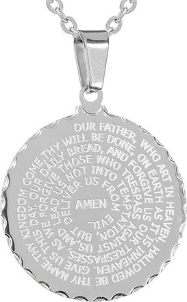 HMY Jewelry The Lords Prayer Medallion Necklace in Metallic at Nordstrom Rack