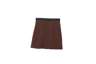 Sandro Tweed Blazer and Skirt Set in Red Cotton