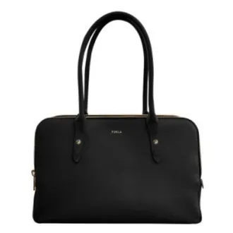 Furla Shoulder Bags, female, Black, Size: ONE SIZE Giulia Boston Bag L