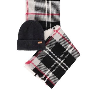 Barbour SET CUFFIA PENDLE + SCIARPA BLAIR HOT PINK MONOCHROME BARBOUR