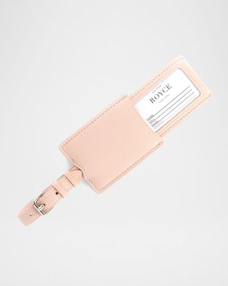 Royce Leather Monogrammed Leather Retractable Luggage Tag, Personalized