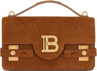 Balmain B-Buzz 24 su&egrave;de schoudertas - Bruin