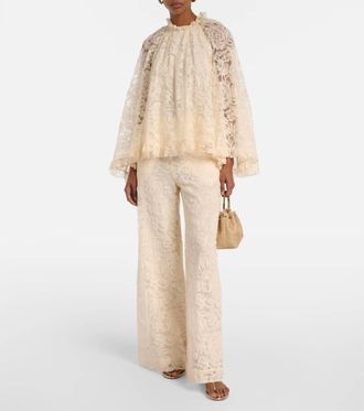 Zimmermann Carousel Lace Pant In Winter White