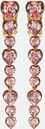 Oscar De La Renta Heart crystal-embellished clip-on earrings