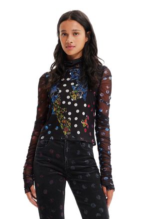 Desigual Langere Mouwen Mock Neck T-shirt