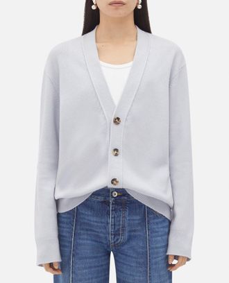 Bottega Veneta Light Blue Wool Blend Cardigan