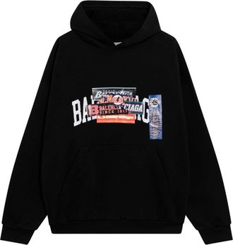 Balenciaga Hoodies & sweatvesten, Heren, Zwart, XL, Katoen, Medium Fit Hoodie