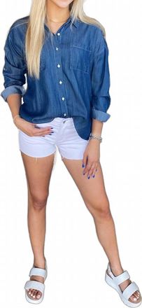 Dear John Denim Arianna Front Tie Shirt In Denim Blue