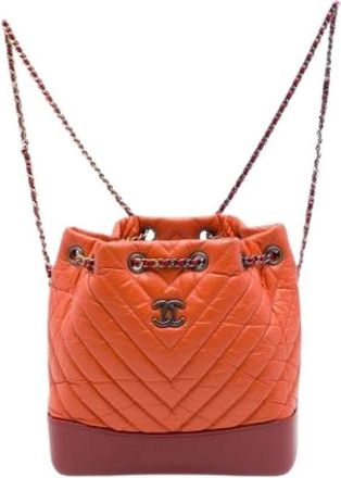 Chanel Pre-owned Gabrielle Backpack - Pre-owned - Mujer - Naranja - ONE SIZE