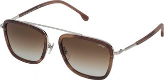 Lozza Mens SL2291M-579Y SL2291M 54 579Y Sunglasses - Brown - One Size