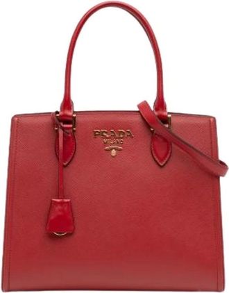 Prada Pre-owned Handbags, female, Red, Size: ONE SIZE Pre-owned Vintage Satchel