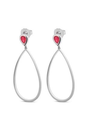 Lucy Quartermaine Petal Drop Earrings with Pear Cut Ruby in Sterling Silver at Nordstrom