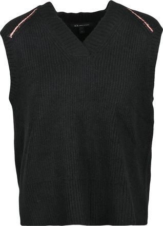 A|X Armani Exchange Sleeveless Knit Vest With V-Neckline And Ribbed Texture