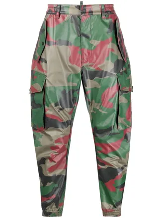 Dsquared2 camouflage-print tapered cargo trousers - men - Polyester/Fabric - 50 - Green