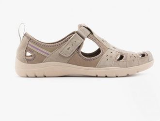Free Spirit Cleveland Womens Sporty Shoes Khaki Suede - Size UK 4