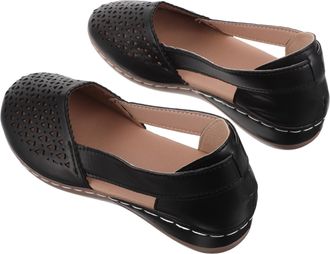 UPKOCH Breathable Wedge Sandals for Women Black Ventilated Hollow Out Design Comfortable Casual Closed Toe Shoes for Summer Outdoor Walking