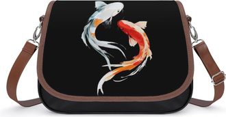 Generic Colorful Japanese Fish Small Womens Crossbody Bags Shoulder Handbag with Adjustable Strap for Travel