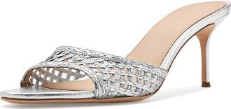 Veronica Beard Tia Lattice Womens Sandals Silver : 8.5 M