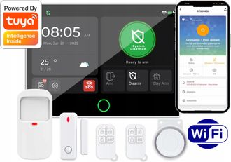 OEM Alarma Rtx Lcd 7 Sensores Inal&aacute;mbricos Gsm 4g Notificaci&oacute;n Tuya Wifi Pl
