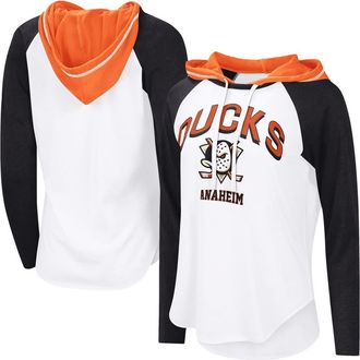 G-III 4Her by Carl Banks Womens G-III 4Her by Carl Banks White Anaheim Ducks VIP Raglan Long Sleeve Hoodie T-Shirt at Nordstrom, Size Xx-Large