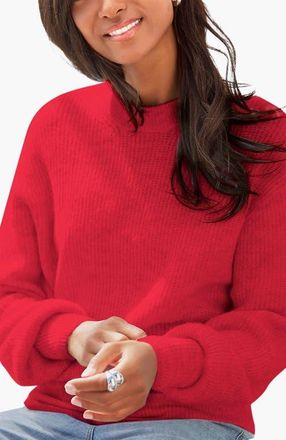 Lascana Balloon Sleeve Sweater in Red at Nordstrom, Size 14