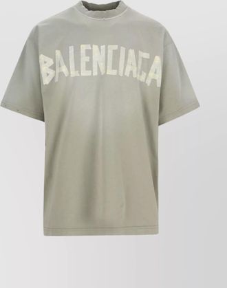 Balenciaga crew neck distressed neckline graphic print