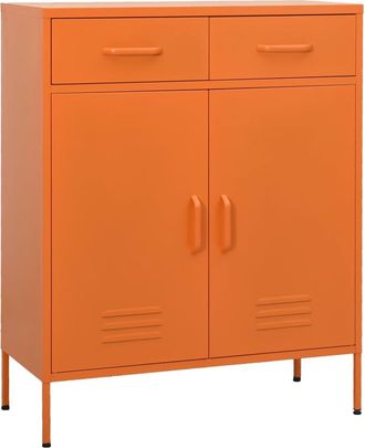 vidaXL Vidaxl - Armario De Almacenamiento Acero Naranja 80x35x101,5 Cm