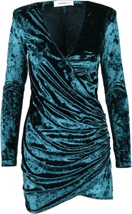 Nineminutes Plush Velvet Mini Dress with V-Neckline
