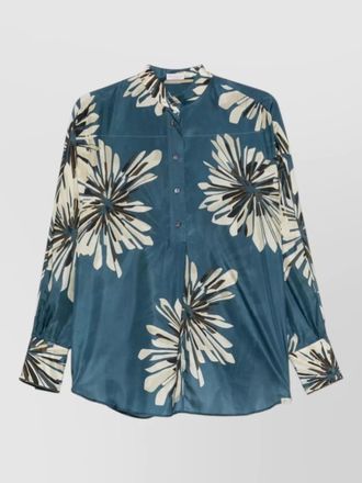 Brunello Cucinelli silk shirt floral pattern long sleeves