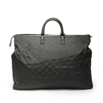 Gucci Pre-owned Weekend Bags, female, Black, Size: ONE SIZE Pre-owned GG Canvas Boston Bag
