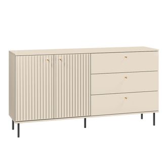 Petits Meubles Aparador 2 puertas 3 cajones estratificado Beige