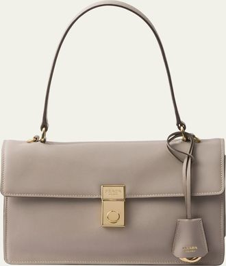 Prada Sound Medium Soft Leather Top-Handle Bag